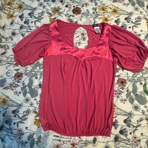 Chic Satin Puff Sleeve Blouse